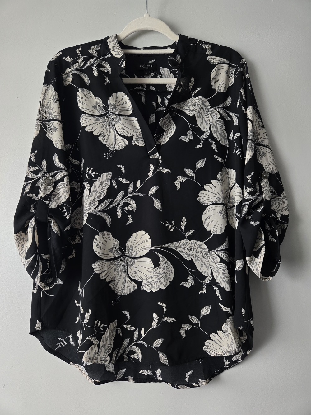 Eclipse | Black Floral Blouse
